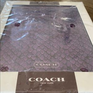 Coach iPad Mini cover. Purple snakeskin.